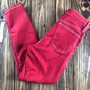 🔥Topshop Moto | Red Mid Rise Crop Skinny Jeans